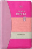 Biblia Reina Valera 60 Iconic lila rosa morado/fucsia rosa lima imitación piel, índice, cierre, letra gigante 14P