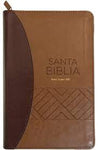 Biblia Reina Valera 60 Excelencia café/café imitación piel letra grande con cierre e índice 12.5P PJR