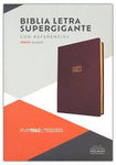 Biblia Reina Valera 60 letra supergigante imitación piel café con índice GR 17P