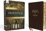 Biblia Reina Valera revisada de estudio patrística marrón imitación piel con índice