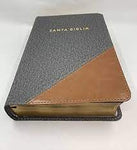 Biblia Reina Valera 60 manual edición especial gris marrón letra gigante imitación piel con índice 14P