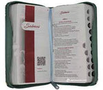 Biblia Reina Valera 60 tamaño agenda verde hojas QR con cierre e índice PJR
