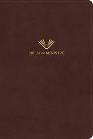 Biblia Reina Valera 60 del ministro ampliada caoba piel fabricada letra grande 12P