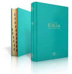 Biblia Reina Valera 60 clásica turquesa tamaño manual imitación piel, cierre, índice