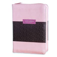 Biblia Reina Valera 60 classic bolsillo rosa café imitación piel con cierre e índice 8.5P