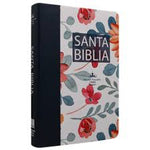 Biblia Reina Valera 60 mediana letra grande semiflexible flores 12P PJR