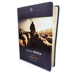 Biblia Reina Valera 60 letra gigante esplendor León, buen pastor y barca sobre libro imitación piel 15P PJR