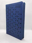 Biblia Reina Valera 60 de promesas triángulos azul imitación piel letra gigante, índice y cierreI13 pts