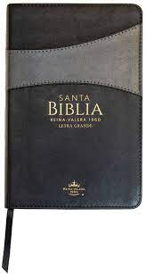 Biblia Reina Valera 60 Clásica bitono negro/gris imitación piel, índice, manual 12.5P PJR