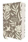 Biblia NVI texto revisado 2022 floral gray tapa dura compacta