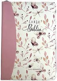 Biblia Reina Valera 60 Maravilla mariposas rosa imitación piel, cierre, índice, letra gigante 15P PJR
