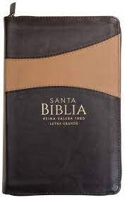 Biblia Reina Valera 60 Clásica bitono café/café manual imitación piel con cierre letra grande 12.5P PJR