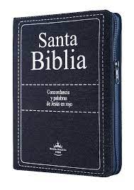 Biblia Reina Valera R60 letra gigante jean azul con cierre e índice PJR
