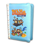 Biblia Reina Valera 60 bolsillo Mi gran viaje azul imitación piel con cierre e índice 8.5P