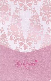 Biblia Reina Valera 60 mis quince imitación piel rosa floreado TC 8.5P
