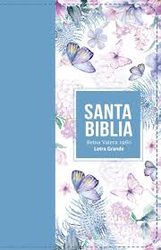 Biblia Reina Valera 60 manual mariposas azul claro sentipiel letra grande concordancia 12P