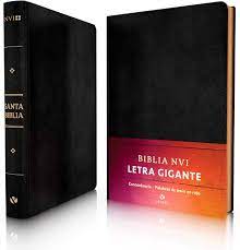 Biblia NVI letra gigante negro imitación piel con índice temático, concordancia 13P