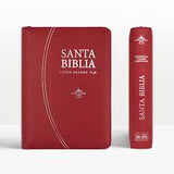 Biblia Reina Valera 60 mediana imitación piel letra grande roja, cierre, índice 11P PJR