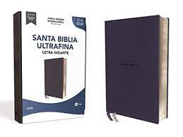 Biblia NVI texto revisado 2022 ultra fina Leathersoft letra gigante Azul Marino PJR