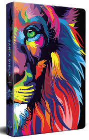 Biblia Reina Valera 60 nombres de Dios León de Judá a color tapa dura manual 10.5P