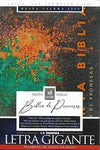 Biblia Reina Valera 60 de promesas acuarela negro imitación piel letra gigante con índice y cierre 13 pts..