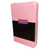 Biblia Reina Valera 60 Clásica Abba rosa/café imitación piel con cierre, índice, manual 12.5P PJR
