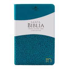 Biblia Reina Valera 60 Clásica bitono turquesa/blanco imitación piel manual 12.5P PJR