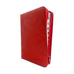 Biblia Reina Valera 60 mediana QR rojo letra grande hojitas con cierre e índice PJR