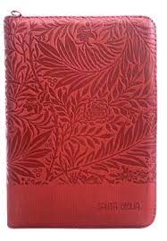 Biblia Reina Valera 60 mediana QR rojo letra grande hojitas con cierre e índice PJR