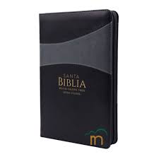 Biblia Reina Valera 60 manual, clásica bitono negro/gris imitación piel con cierre 12.5P PJR