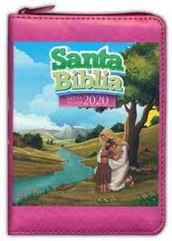 Biblia Reina Valera 2020 para niñas rosada con cierre