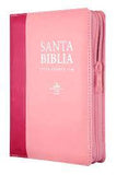 Biblia Reina Valera 60 chica letra grande rosa rosa con índice y cierre 11 P PJR