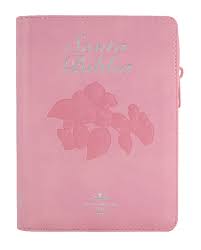 Biblia Reina Valera 60 chica rosa flores fuente de bendiciones índice y cierre