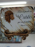 Retablo acabado poliester Todo lo puedo en Cristo