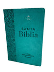 Biblia Reina Valera 1960 compacto turquesa floral Imitación Piel con cierre 12P