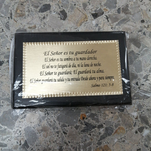 Cuadro chico de base movible en laton 4 textos