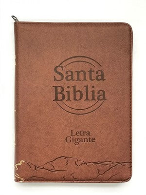 Biblia Reina Valera 60 letra gigante imitación piel café cierre índice PJR