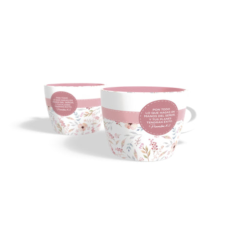 Taza floral todo lo que hagas