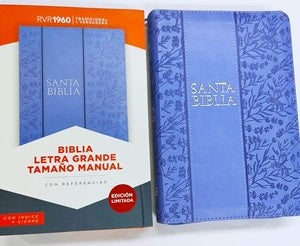 Biblia Reina Valera 60 morada letra grande tamaño manual con cierre e índice