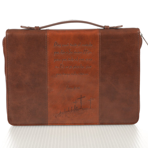 Forro mediano simil cuero Jn 3:16 canela