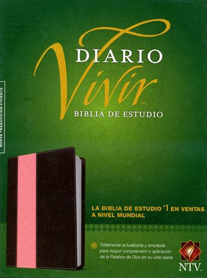 Biblia NTV estudio diario vivir sentipiel rosa/café