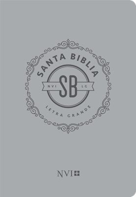 B. NVI letra grande cuero italiano gris (Palabras de Jesús en Rojo)