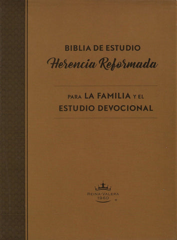Biblia Reina Valera 60 estudio Herencia reformada símil piel café