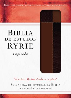 Biblia Reina Valera 60 de estudio Ryrie ampliada  dúo tono marrón