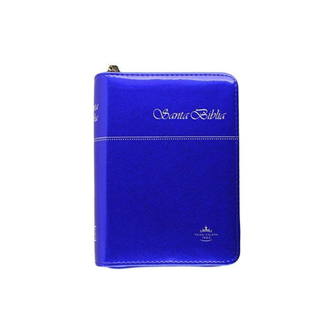 Biblia  Bolsillo Full Color Azul con cierre e índice