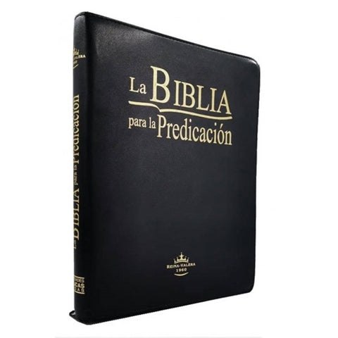Biblia Reina Valera 60 letra grande estudio para la predicación negra, cierre e índice