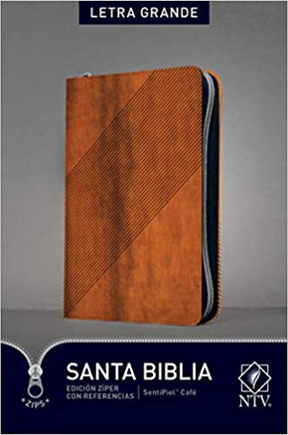 Biblia NTV Edición simil piel cierre con referencias café letra grande 9.5P