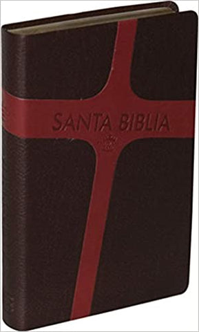 Biblia Reina Valera 60 mediana imitación piel letra grande marrón/rojo