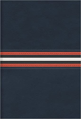 Biblia RVR60 letra grande tamaño manual azul marino piel fabricada con cierre