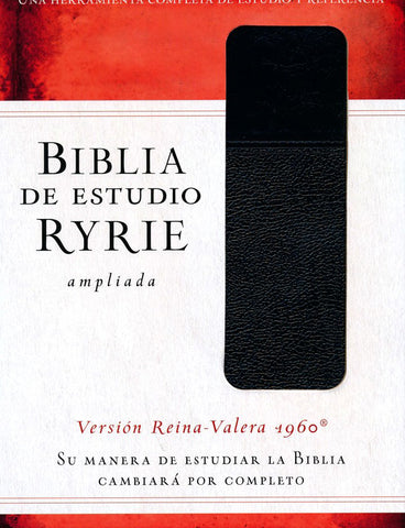 Biblia Reina Valera 60 de estudio Ryrie ampliada  dúo tono negro